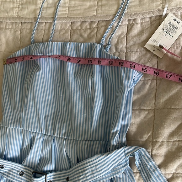 A New Day Blue and White Striped Dress with Belt - Picture 3 of 9